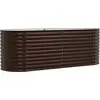 Image de vidaXL Lit surélevé Marron 240 x 80 x 81 cm Acier