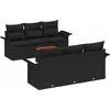 Image de vidaXL Ensemble de canapé de jardin avec coussins 7 pcs noir poly rotin