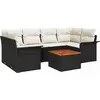 Image de vidaXL Ensemble de canapé de jardin avec coussins 7 pcs noir poly rotin