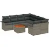 Image de vidaXL Ensemble de canapé de jardin avec coussins 9 pcs Gris Poly-Rotin