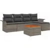Image de vidaXL Ensemble canapé de jardin avec coussins 6 pièces Gris Polyrotin