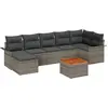 Image de vidaXL Ensemble canapé de jardin avec coussins 8 pièces Gris Poly-rotin