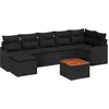 Image de vidaXL Ensemble de canapé de jardin avec coussins 8 pcs noir poly rotin