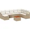 Image de vidaXL Ensemble de canapé de jardin avec coussins 9 pcs Beige Poly-Rattan