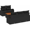 Image de vidaXL Ensemble de canapé de jardin avec coussins 6 pcs noir poly rotin