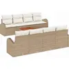 Image de vidaXL Ensemble de canapé de jardin avec coussins 9 pcs Beige Poly-Rattan