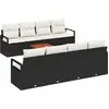 Image de vidaXL Ensemble de canapé de jardin avec coussins 9 pcs noir poly rotin