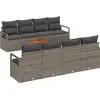 Image de vidaXL Ensemble de canapé de jardin avec coussins 9 pcs Gris Poly-Rotin