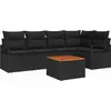 Image de vidaXL Ensemble de canapé de jardin avec coussins 6 pcs noir poly rotin