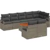 Image de Ensemble de canapés de jardin vidaXL, 9 pièces, gris, en résine tressée