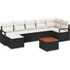 Image de vidaXL Ensemble de canapé de jardin avec coussins 8 pcs noir poly rotin