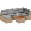Image de vidaXL Ensemble de canapé de jardin avec coussins 8 pcs Beige Poly-Rattan