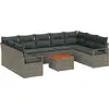 Image de vidaXL Ensemble de canapé de jardin avec coussins 10 pcs Gris Poly-Rotin