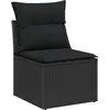 Image de vidaXL Ensemble de canapé de jardin avec coussins 7 pcs noir poly rotin