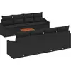 Image de vidaXL Ensemble de canapé de jardin avec coussins 9 pcs noir poly rotin