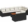 Image de vidaXL Ensemble de canapé de jardin avec coussins 9 pcs noir poly rotin