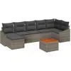 Image de vidaXL Ensemble canapé de jardin avec coussins 8 pièces Gris Poly-rotin
