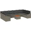Image de vidaXL Ensemble de canapé de jardin avec coussins 11 pcs Gris Poly-Rotin