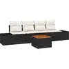 Image de vidaXL Ensemble de canapé de jardin avec coussins 5 pcs noir poly rotin