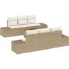 Image de Ensemble de canapé de jardin vidaXL, 7 pièces, beige, en résine tressée