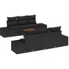 Image de vidaXL Ensemble de canapé de jardin avec coussins 7 pcs noir poly rotin