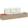 Image de Ensemble de 3 assises de jardin vidaXL, couleur beige, en polyrotin