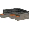 Image de vidaXL Ensemble de canapé de jardin avec coussins 9 pcs Gris Poly Rattan