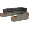 Image de vidaXL Ensemble de canapé de jardin avec coussins 8 pcs Gris Poly Rattan