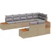 Image de vidaXL Ensemble de canapé de jardin avec coussins 8 pcs Beige Poly Rattan