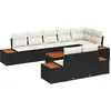Image de vidaXL Ensemble de canapé de jardin avec coussins 9 pcs noir poly rotin