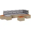 Image de vidaXL Ensemble de canapé de jardin avec coussins 8 pcs Beige Poly Rattan