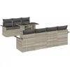 Image de vidaXL Ensemble de canapé de jardin avec coussins 8 pcs gris clair Poly-Rotin