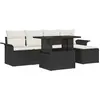 Image de vidaXL Ensemble de canapé de jardin avec coussins 6 pcs noir poly rotin