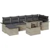 Image de vidaXL Ensemble de canapés avec coussins 8 pcs gris clair Poly-Rotin
