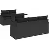 Image de vidaXL Ensemble de canapé de jardin avec coussins 6 pcs noir poly rotin