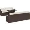 Image de vidaXL Ensemble de canapé de jardin avec coussins 8 pcs brun et crème Poly-Rotin