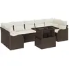 Image de vidaXL Ensemble de canapé de jardin avec coussins 8 pcs brun et crème Poly-Rotin