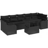Image de vidaXL Ensemble de canapé de jardin avec coussins 8 pcs noir poly rotin