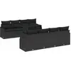 Image de vidaXL Ensemble de canapé de jardin avec coussins 7 pcs noir poly rotin