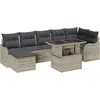 Image de vidaXL Ensemble de canapé de jardin avec coussins 8 pcs gris clair Poly rotin