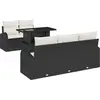 Image de vidaXL Ensemble de canapé de jardin avec coussins 6 pcs noir poly rotin
