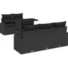 Image de vidaXL Ensemble de canapé de jardin avec coussins 6 pcs noir poly rotin