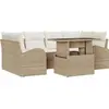 Image de Ensemble de canapé de jardin vidaXL, 7 pièces, beige, en polyrotin