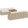 Image de Ensemble de canapés de jardin vidaXL, 9 pièces, beige, en polyrotin