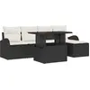 Image de vidaXL Ensemble de canapé de jardin avec coussins 6 pcs noir poly rotin