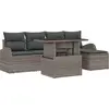 Image de vidaXL Ensemble de canapé de jardin avec coussins 6 pcs Gris Poly-Rotin