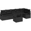 Image de vidaXL Ensemble canapé de jardin avec coffre de rangement 7 pièces Noir Poly-rotin
