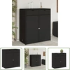 Image de The Living Store Armoire de jardin noir 105x55x113 cm Poly rotin