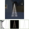 Image de The Living Store Sapin de Noël à LED pour mât de drapeau 200 LED blanc froid 180 cm