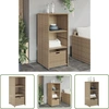 Image de The Living Store Gartenenschrank Beige 50x55x115 cm Poly Rattan